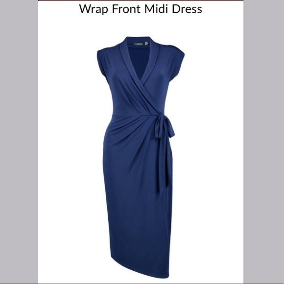 2/$30 Boohoo Wrap Front Midi Dress - Picture 2 of 4